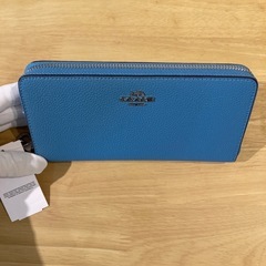 コーチ　シグネチャーストラップブルー長財布A⑤【新品未使用】の画像