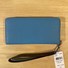 コーチ　シグネチャーストラップブルー長財布A⑤【新品未使用】の画像