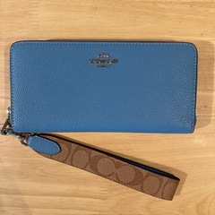 コーチ　シグネチャーストラップブルー長財布A⑤【新品未使用】の画像