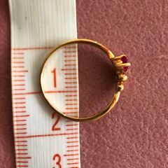 18金 ルビー デザインリングの画像