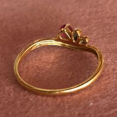18金 ルビー デザインリングの画像
