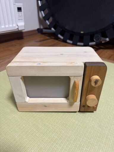 ☆ミニチュアままごとキッチンシリーズ木製電子レンジ中古札幌