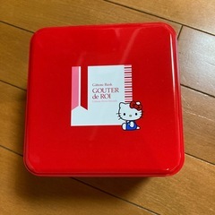 ガトーフェスタハラダ　50周年　赤　キティちゃん　限定缶　シール付
