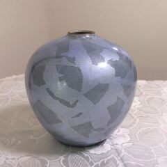 九谷焼 宗秀 花瓶 釉裏銀彩