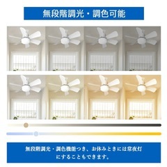 ✨新品未使用③✨LEDシーリングファンライト ホワイト 白 コンパクトサイズ 扇風機　シンプル　モダン　おしゃれ　スタイリッシュの画像