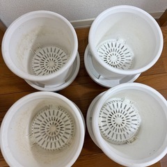プラ植木鉢 底皿付き4個セット キャスター付き鉢置台の画像