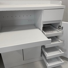 LOWYA キッチン収納 食器棚 チェスト レンジ台 ホワイト
