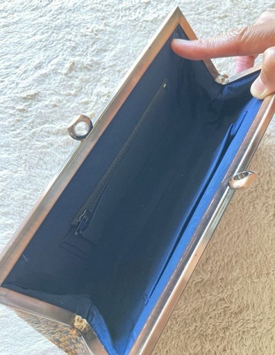 ハンドバッグ クラッチバッグ 蛇皮】がま口 アンティーク ヴィンテージ