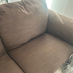 【再募集】IKEAソファ3人掛けブラウン中古の画像