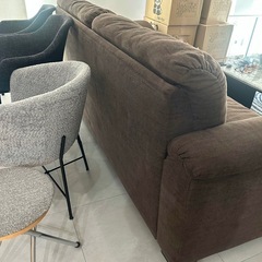 【再募集】IKEAソファ3人掛けブラウン中古の画像