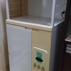 【売切】米びつ付電子レンジ台