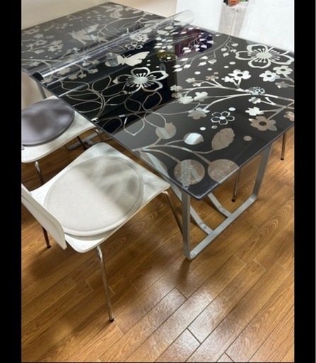 ガラステーブル　IKEA 150×80×70