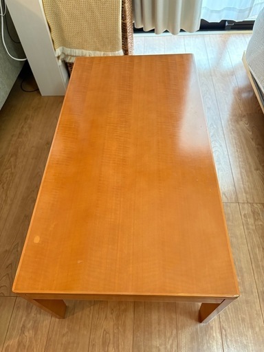 カリモク　引き出し、延長テーブル付き