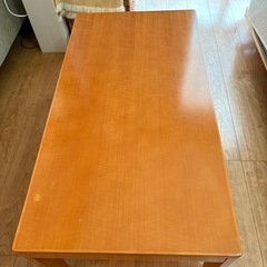 カリモク　引き出し、延長テーブル付き