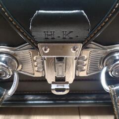 池田屋　ランドセル　防水ベルバイオスムース カラーステッチ　グリーン×キャメルの画像