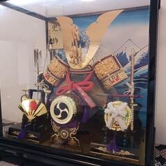 高級 五月人形 15号 極上兜飾三品付 波に富士の画像