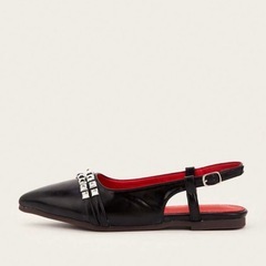 【新品未使用】スタッズ付きブラックスリングバックサンダル22.5cm〜23cmの画像