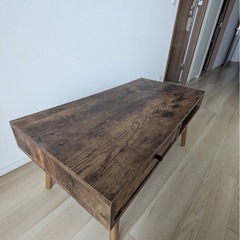 5月5日に取引できる方限定【一人暮らしにぴったりサイズ】木目調ローテーブルの画像