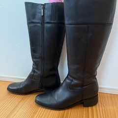 　本革　ロングブーツ　黒　25センチの画像