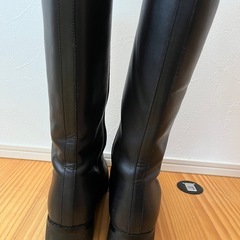 　本革　ロングブーツ　黒　25センチの画像