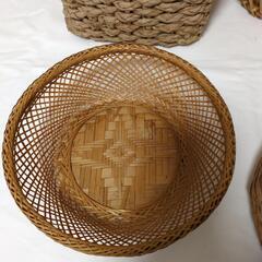 売り切り！骨董市購入2点【カゴ4点まとめて】ナチュラルインテリアにの画像