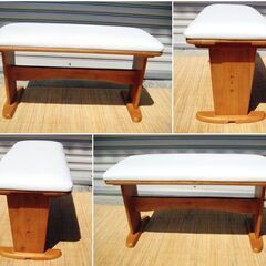 4人掛けダイニングテーブル＆回転椅子＆ベンチ4点セット　伸長式　折り畳み　ホワイト×ナチュラル　モダン　北欧　マガジンラック付きの画像