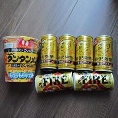 缶コーヒー6本と即席カップ麺(タンタン麺)