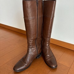 サムシング ロングブーツ ブラウン 革　24.5cm