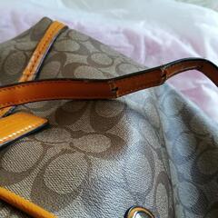 COACH コーチ トートバッグ シグネチャー ベージュ オレンジの画像