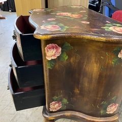 O2504-817 3段チェスト ヴィンテージ調 猫脚 キズ汚れ有りの画像