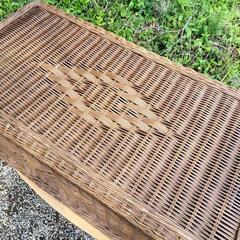 ラタンBOX　籐編み　蓋付きの画像