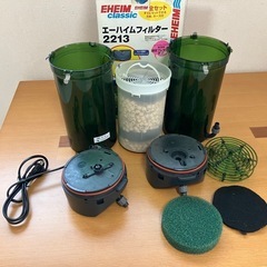 【取引完了】60cmガラス水槽セット（照明・外部フィルター・ろ材込み）の画像