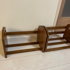 木製 本ラック 本立て　仕切り付き　スライド付きの画像