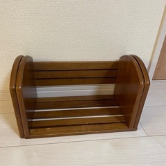 木製 本ラック 本立て　仕切り付き　スライド付きの画像