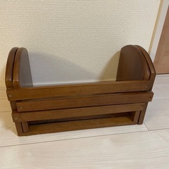 木製 本ラック 本立て　仕切り付き　スライド付きの画像