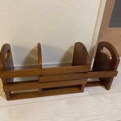 木製 本ラック 本立て　仕切り付き　スライド付きの画像
