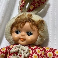 希少　レトロポップ 昭和レトロ オオイケ ハグドール お花柄 うさぎ ビンテージの画像