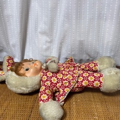 希少　レトロポップ 昭和レトロ オオイケ ハグドール お花柄 うさぎ ビンテージの画像