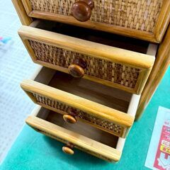 レトロ ラタンチェスト 5段 籐家具の画像