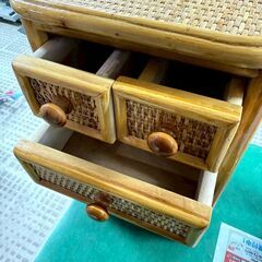 レトロ ラタンチェスト 5段 籐家具の画像