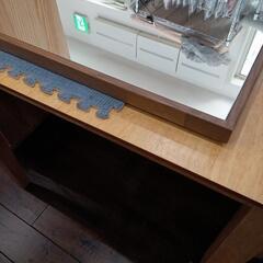 ★ 展示品❗置型ミラー シンプルミラー ウォルナット [60×60cm] 北九州店舗・店頭販売のみ 💳※現金、クレジット、スマホ決済対応※   の画像
