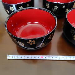 大きめの御椀　お盆付き　５個セット