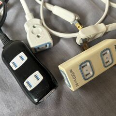 延長コード　電源タップ　１M３口　１M１口　２M３口　15A　４setの画像