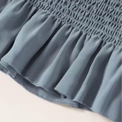 【SHEIN】 LUNE シール ウエスト フリルトリム ペプラムブラウスの画像