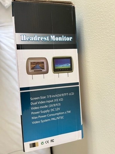 中古・ヘッドレストモニター（ブラック・約9イン チ・2台セット）