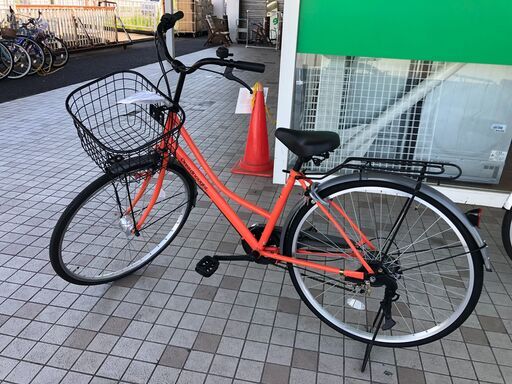☆ジモティ割あり☆ 軽快車 27インチ オレンジ クリーニング済み SJ2127
