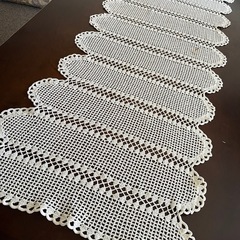 テーブルクロス:レース2枚、レースのカーディガン1枚の画像