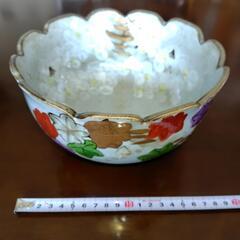 茂山窯 手がき　高級陶器 　花柄　大鉢