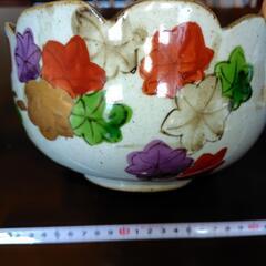 茂山窯 手がき　高級陶器 　花柄　大鉢の画像