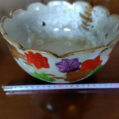 茂山窯 手がき　高級陶器 　花柄　大鉢の画像
